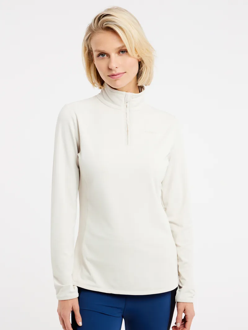 Protest Fabriz Womens 1/4 Zip Midlayer Top - Kit White-4