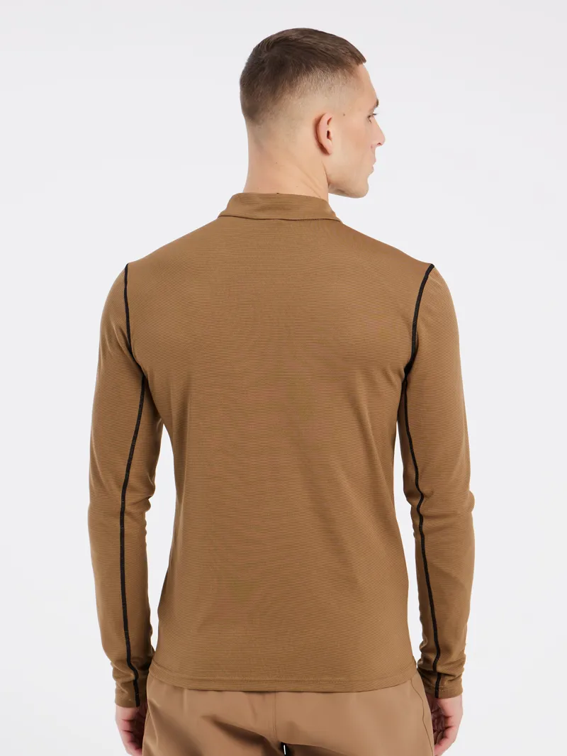 Protest Kurano Mens 1/4 Zip Midlayer Top - Sandy Brown-1