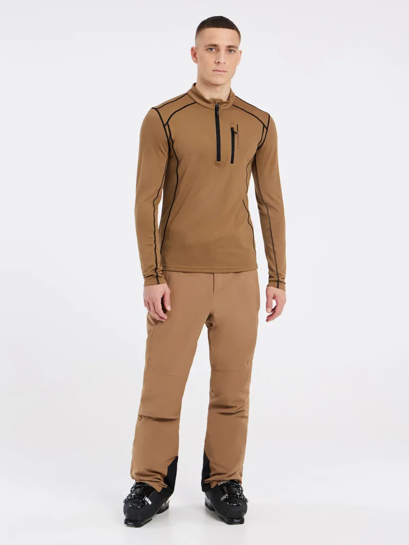 Protest Kurano Mens 1/4 Zip Midlayer Top - Sandy Brown-3