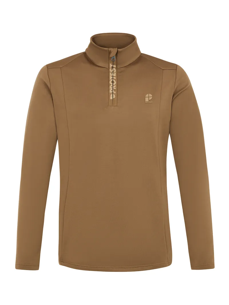 Protest Will 1/4 Zip Mens Midlayer Top - Fudge Brown