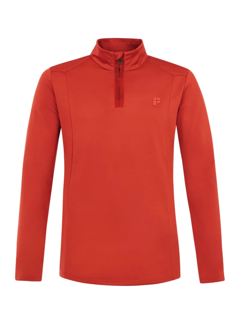 Protest Rewill Mens Quarter Zip Midlayer Top - Orange
