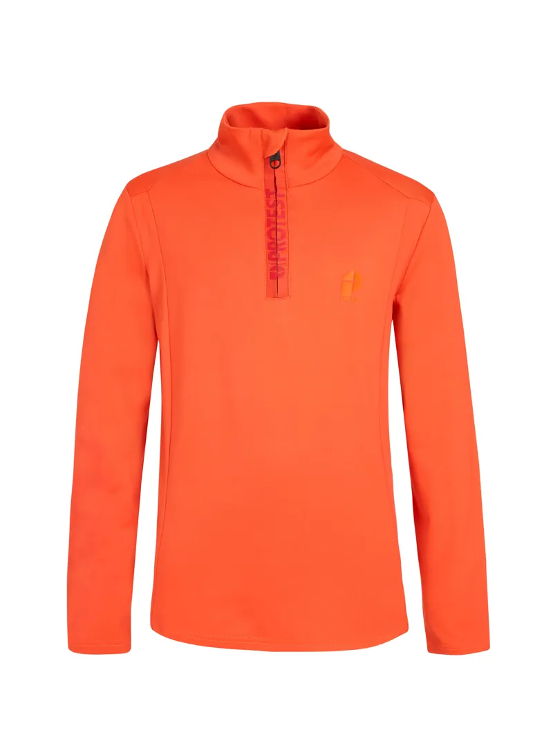 Protest Willowy Junior 1/4 Zip Midlayer Top - Orange Fire