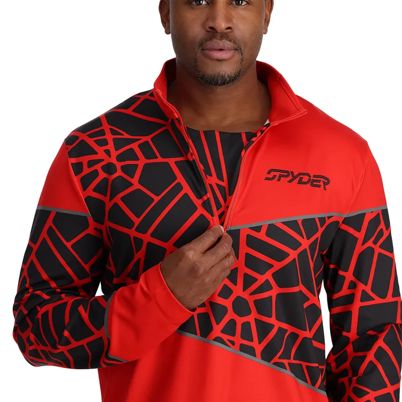 2024 Spyder Mens Vital Half Zip Midlayer Top - Volcano red