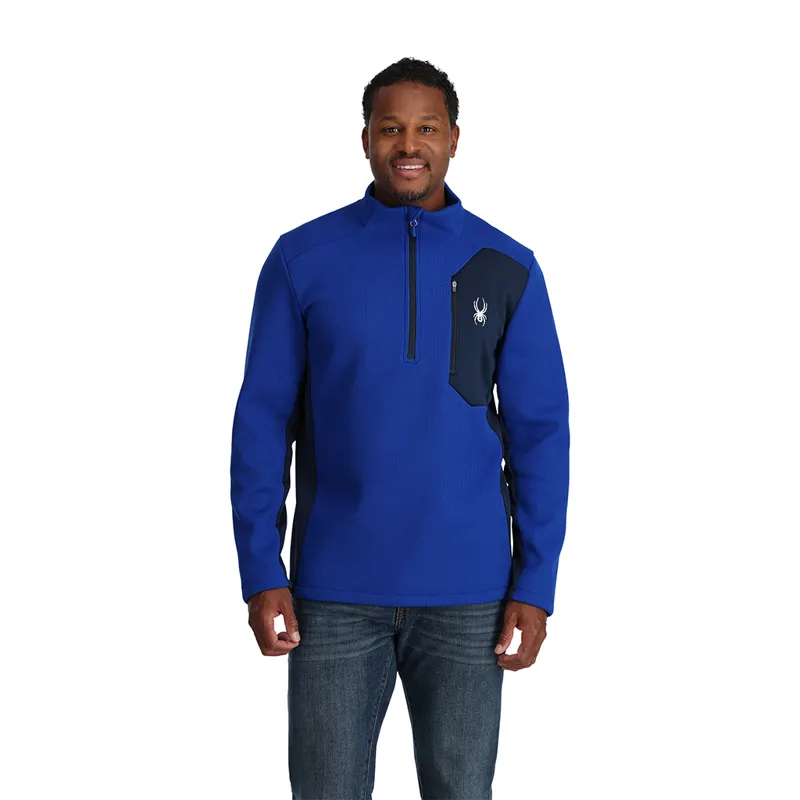 2024 Spyder Mens Bandit Half Zip Fleece Top - Electric Blue