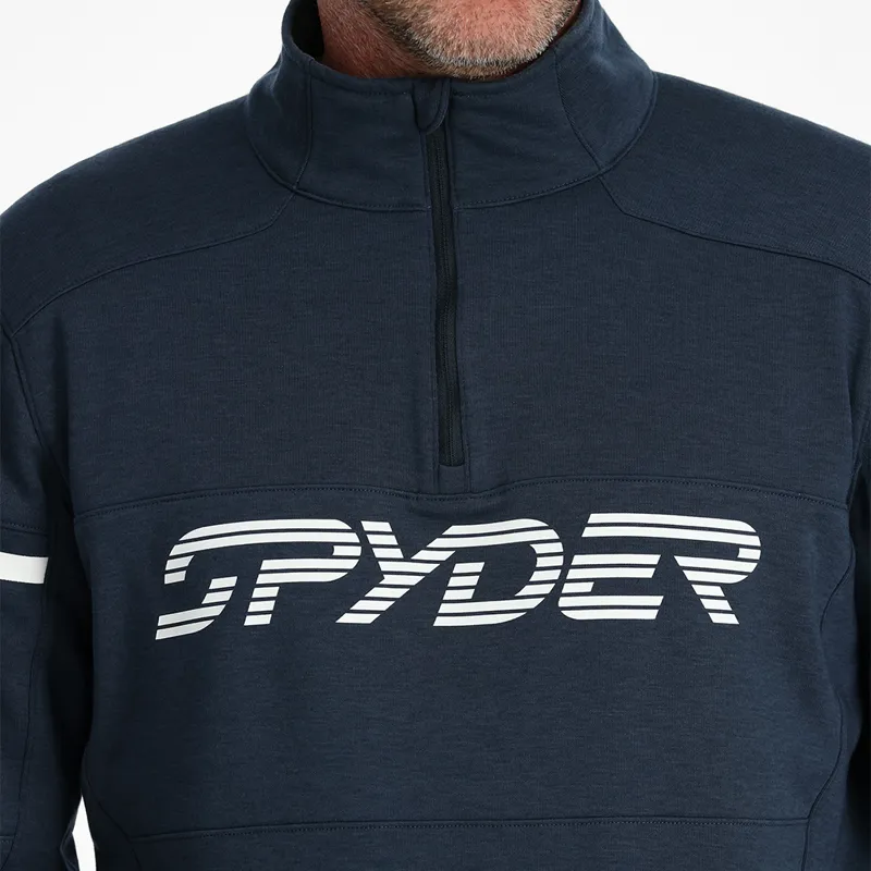 Spyder Mens Speed Half Zip Fleece Top - True Navy-2
