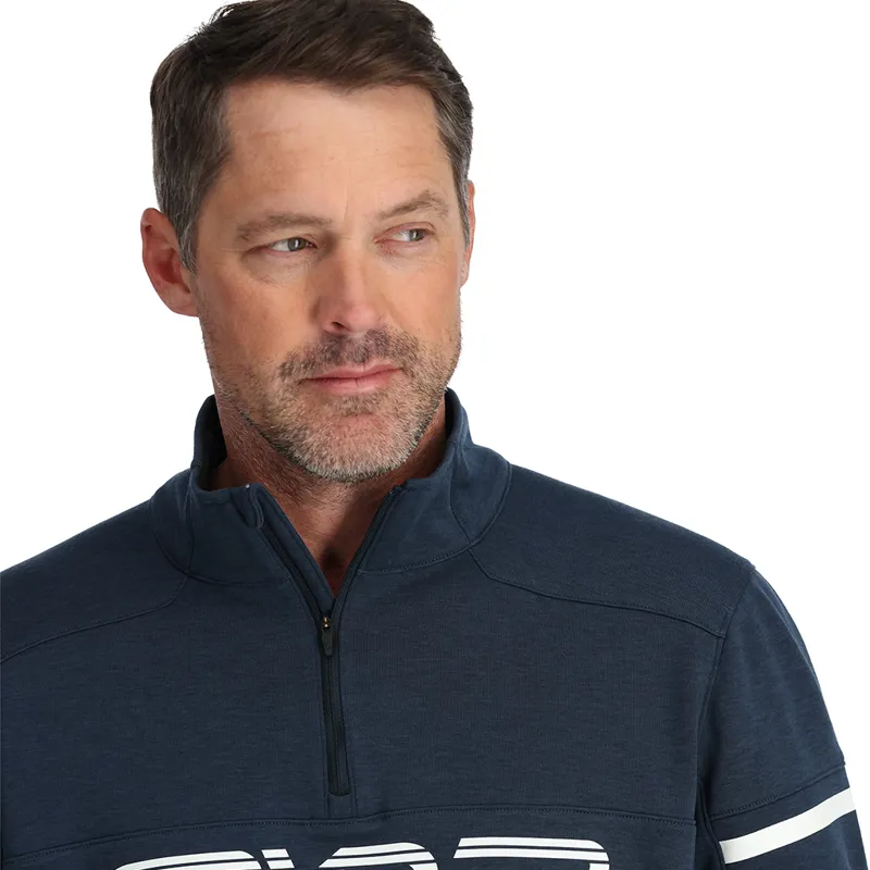 Spyder Mens Speed Half Zip Fleece Top - True Navy-3
