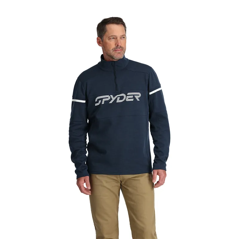 Spyder Mens Speed Half Zip Fleece Top - True Navy