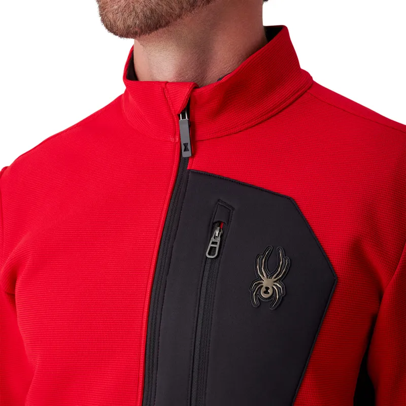 Spyder Bandit Full Zip Jumper - Spyder Red / Black Logo-2
