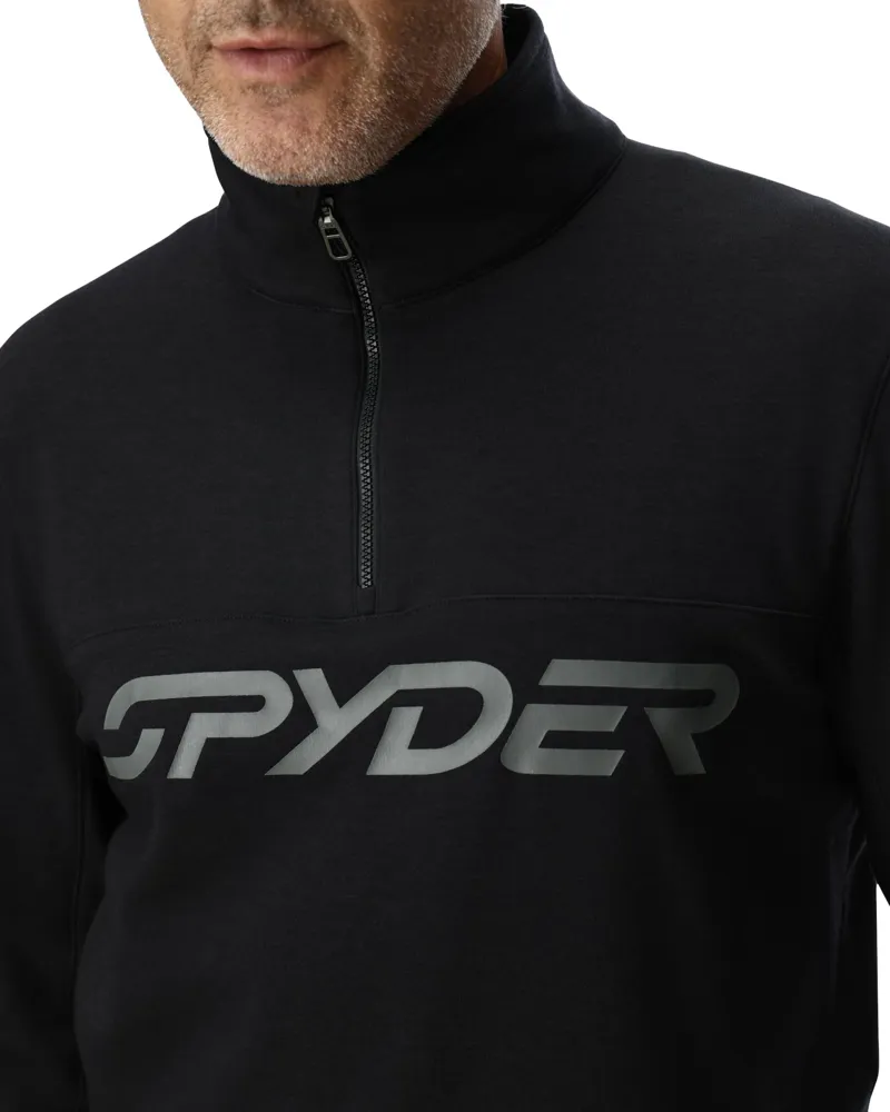 Spyder Speed Fleece Mens Half Zip Top - Black Escape-1