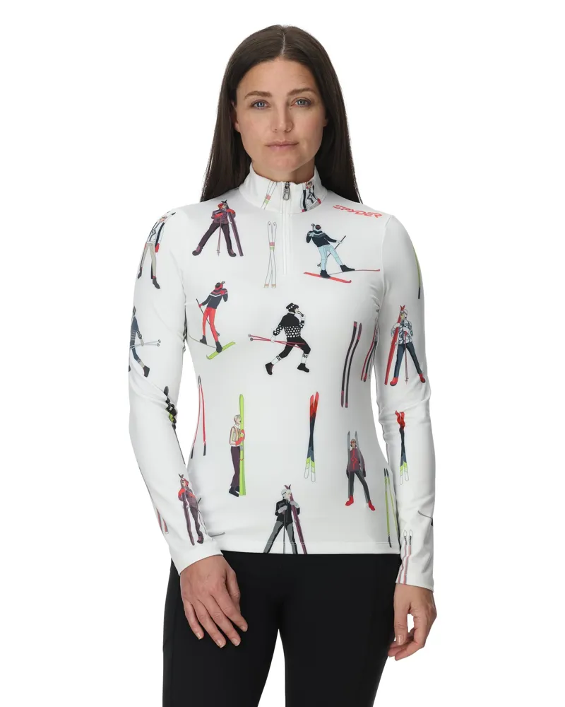Spyder Vivid Womens Half Zip Top - Vintage Vibes White-3