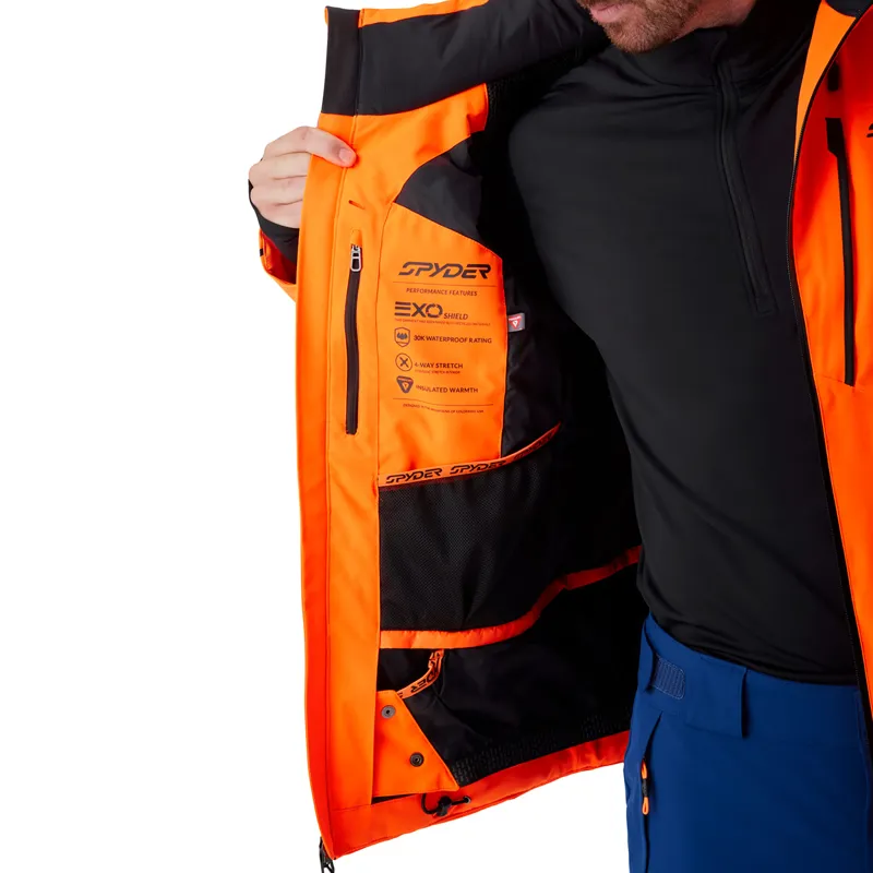 Spyder Leader Mens Ski Jacket - Fusion Orange-4
