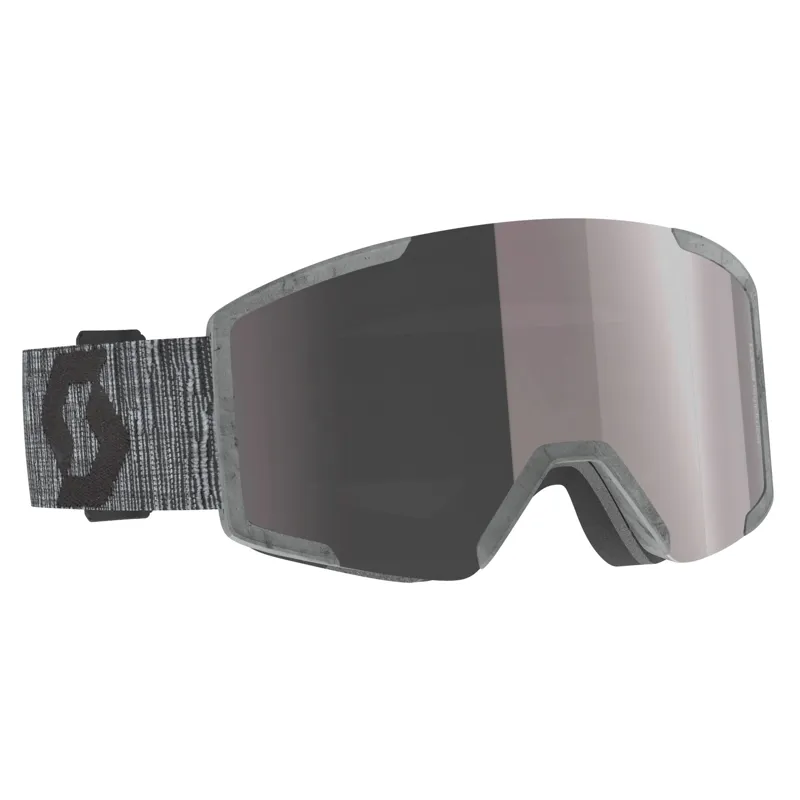 Scott Shield Recycled Ski Goggles Grey with Enhancer Silver Chrome 