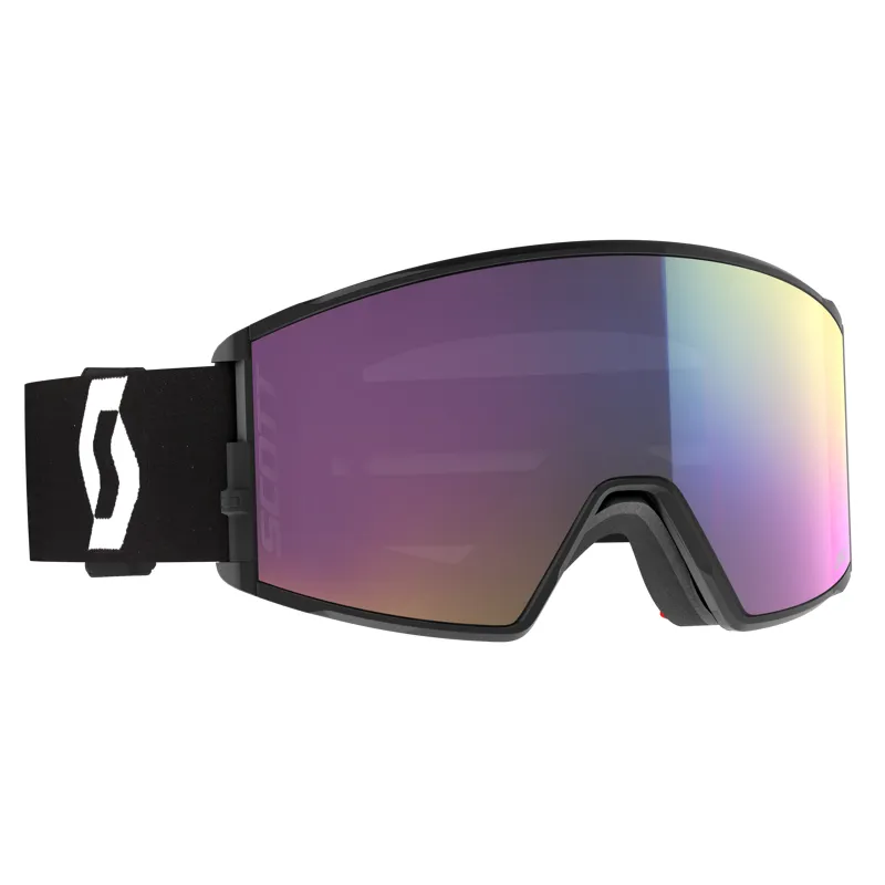Scott React Goggles - Black with Enhancer Teal Chrome and Low Light Lens