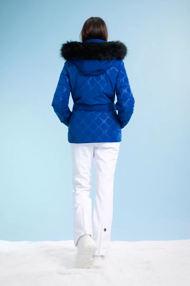 Poivre Blanc Emblem Womens Faux Fur Ski Jacket - Emblem Blue-2