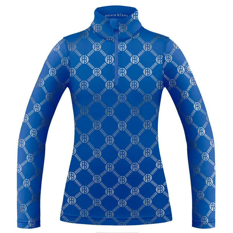 Poivre Blanc Monogram Womens Midlayer Top - Infinity Blue