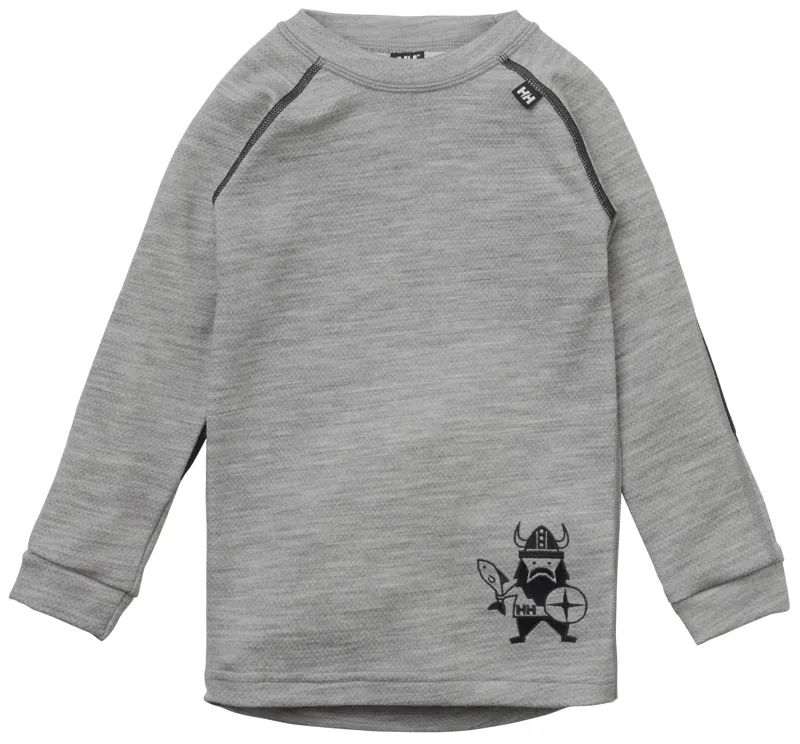 Helly Hansen Kids Lifa Merino Wool Baselayer Set in Grey-1
