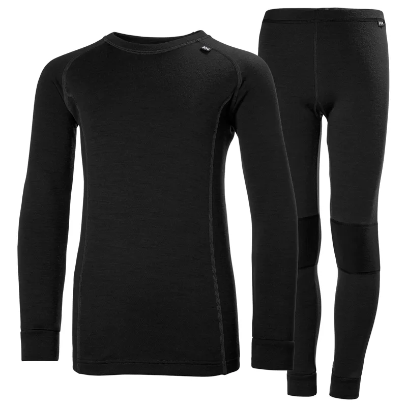 Helly Hansen Junior Lifa Merino Wool Baselayer Set in Black