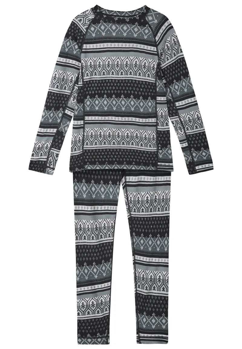 Reima Taitoa Kids Merino Thermal  Baselayer Set - Black