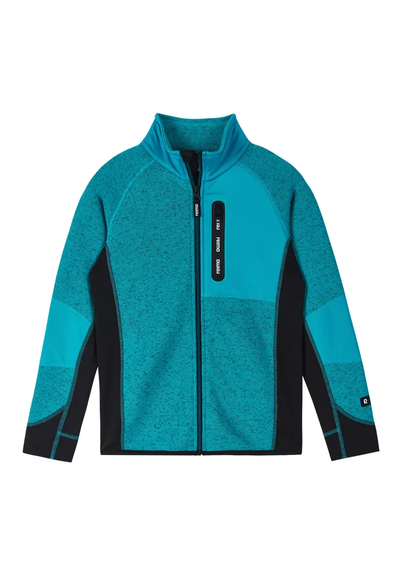 Reima Liukuen Kids Full Zip Fleece Top - Aqua Blue