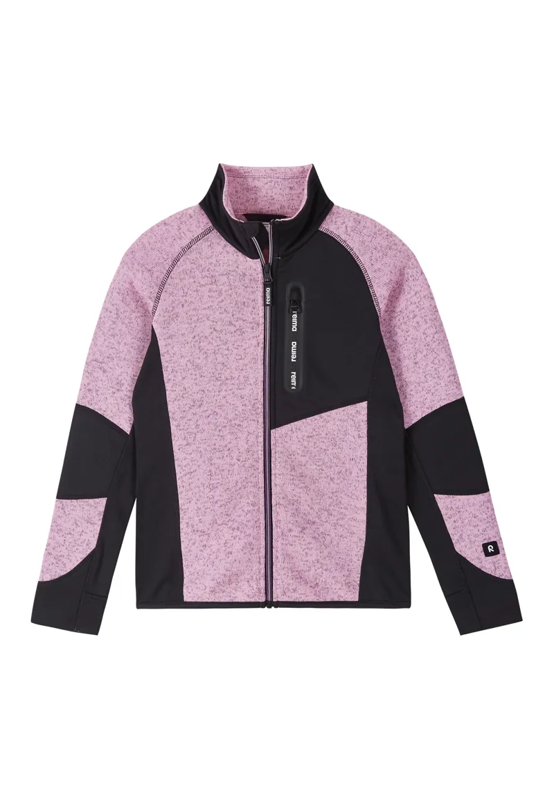 Reima Laskien Kids Full Zip Fleece Top - Pink Black