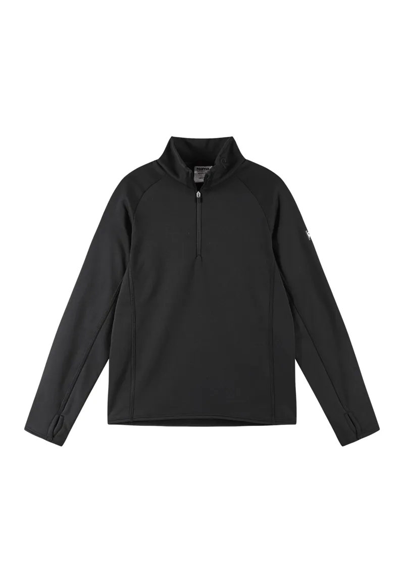 Reima Meriol Kids Half Zip Fleece Top - Black