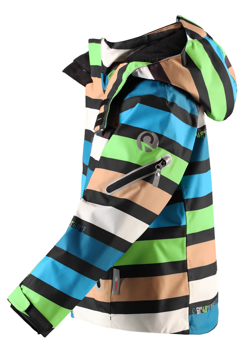 Reima Regor Kids Ski Jacket in Black/Blue/Green-7