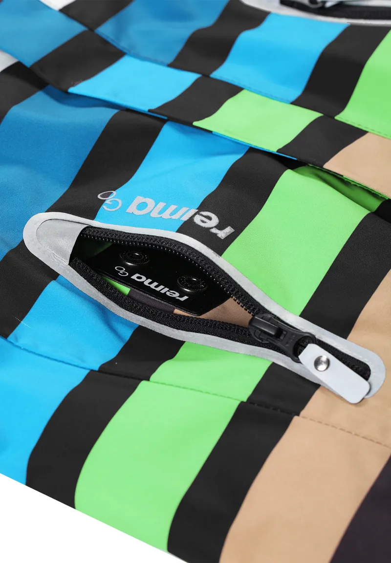 Reima Regor Kids Ski Jacket in Black/Blue/Green-5