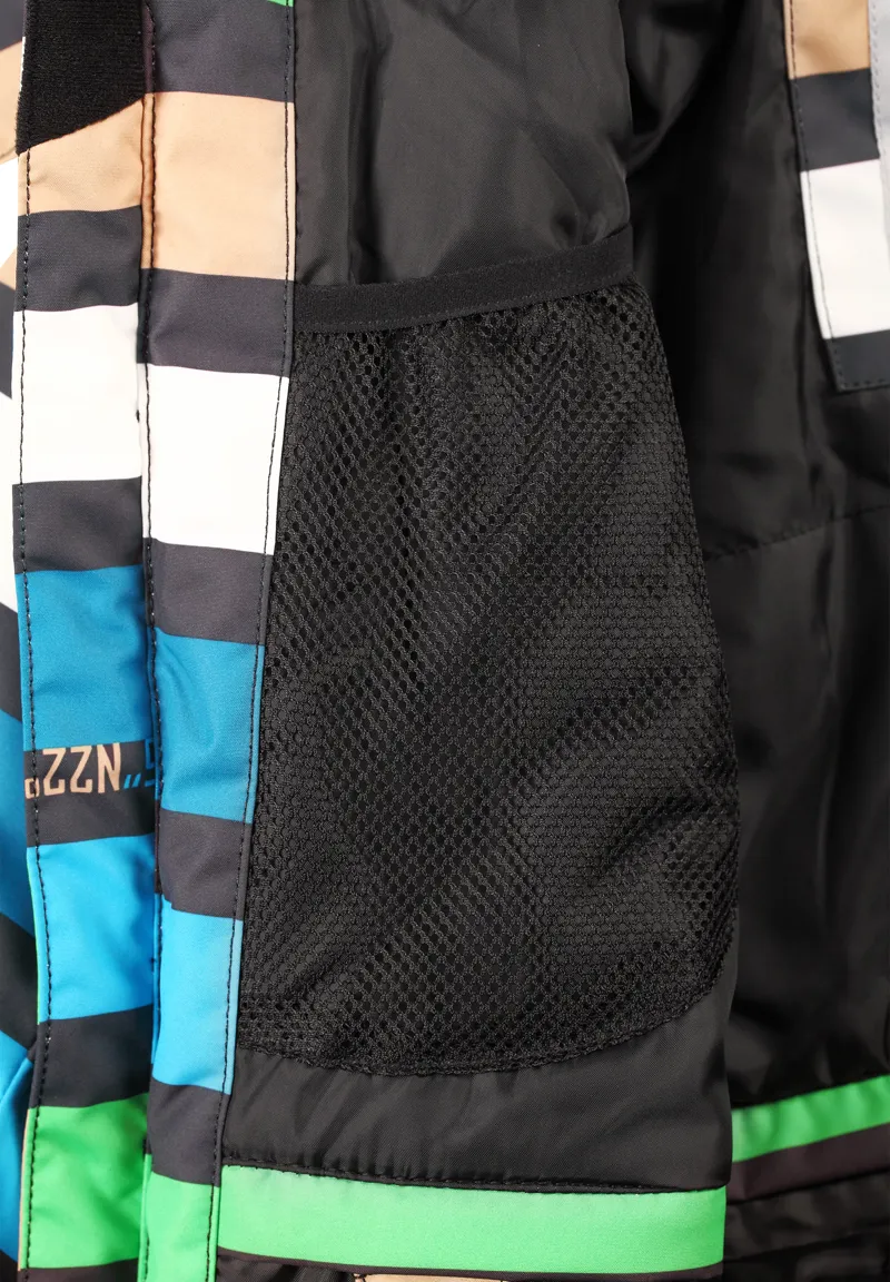 Reima Regor Kids Ski Jacket in Black/Blue/Green-2