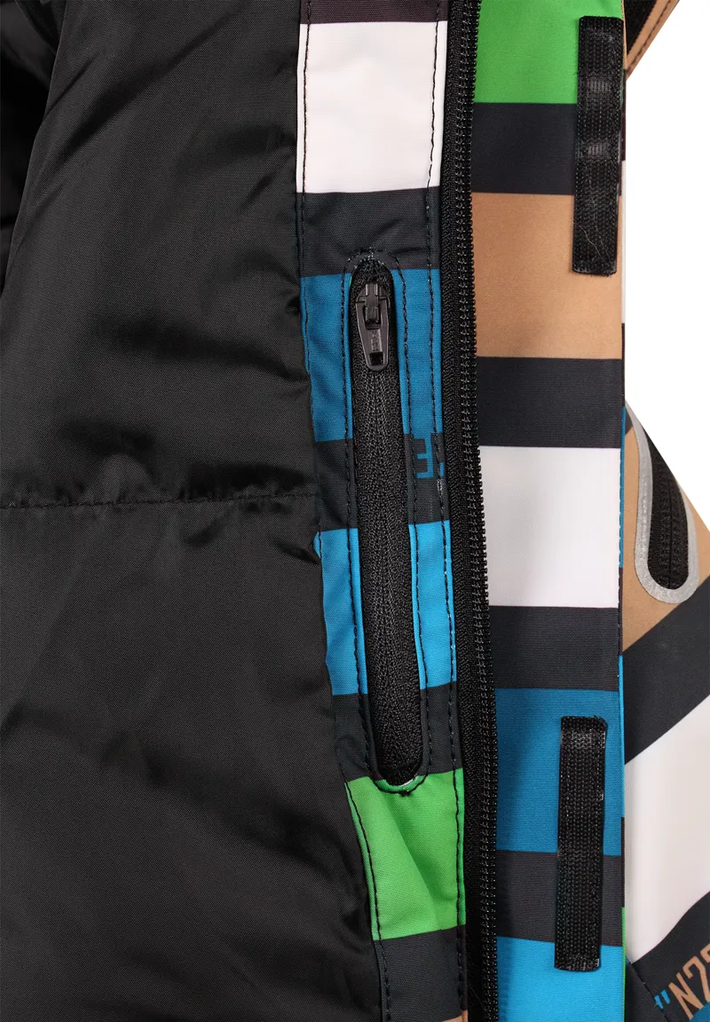 Reima Regor Kids Ski Jacket in Black/Blue/Green-3