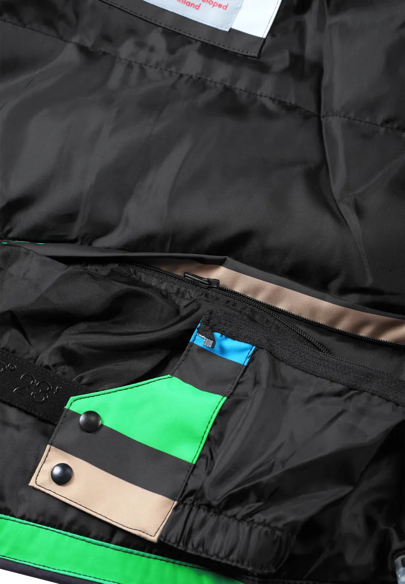 Reima Regor Kids Ski Jacket in Black/Blue/Green-4