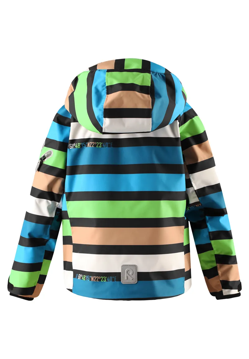Reima Regor Kids Ski Jacket in Black/Blue/Green-1