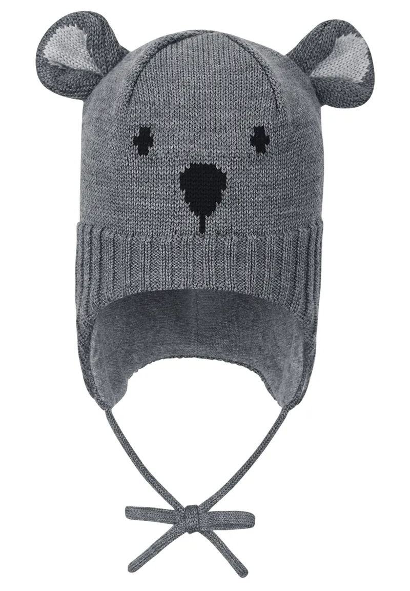 Reima Nassu kids Merino Beanie Hat - Grey