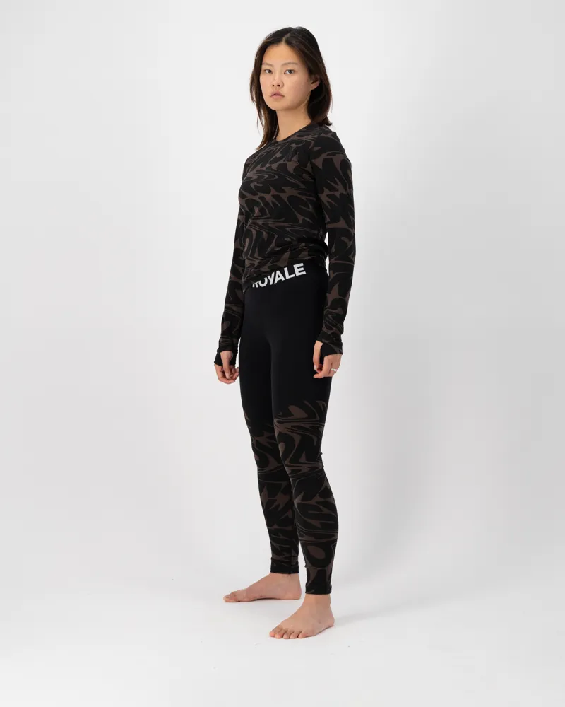 Mons Royale Cascade 200 Womens Baselayer LS - Print Cedar-3