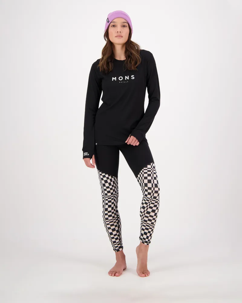 Mons Royale Yotei Classic Merino Womens Top - Black-5