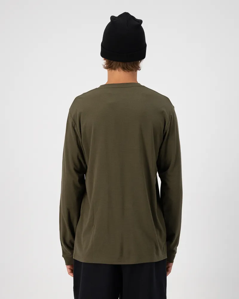 Mons Royale Icon Air-Con LS Mens Layer - Olive-1