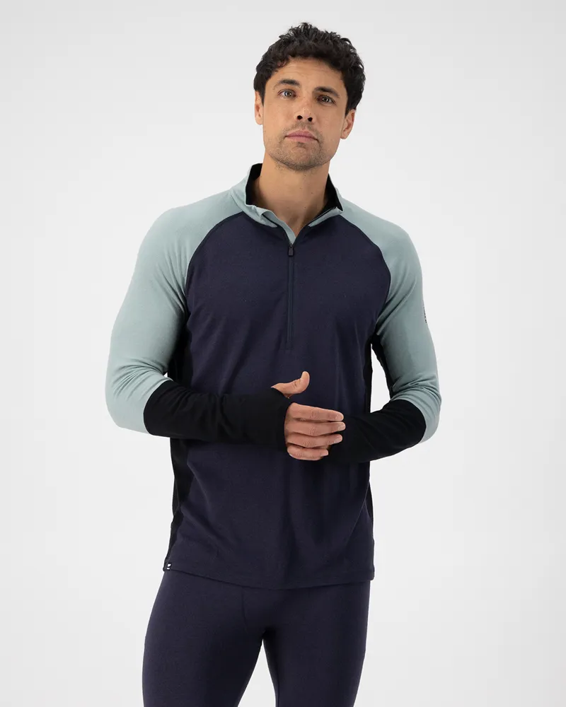 Mons Royale Olympus HZ Mens Merino Top - Dew-1