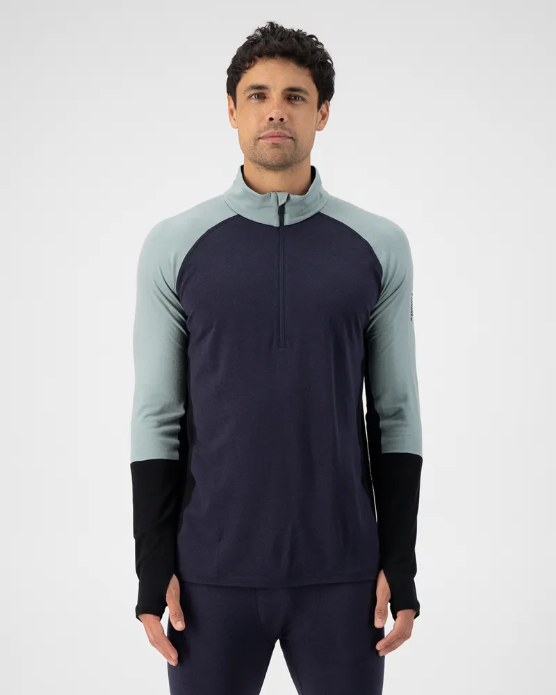 Mons Royale Olympus HZ Mens Merino Top - Dew-5