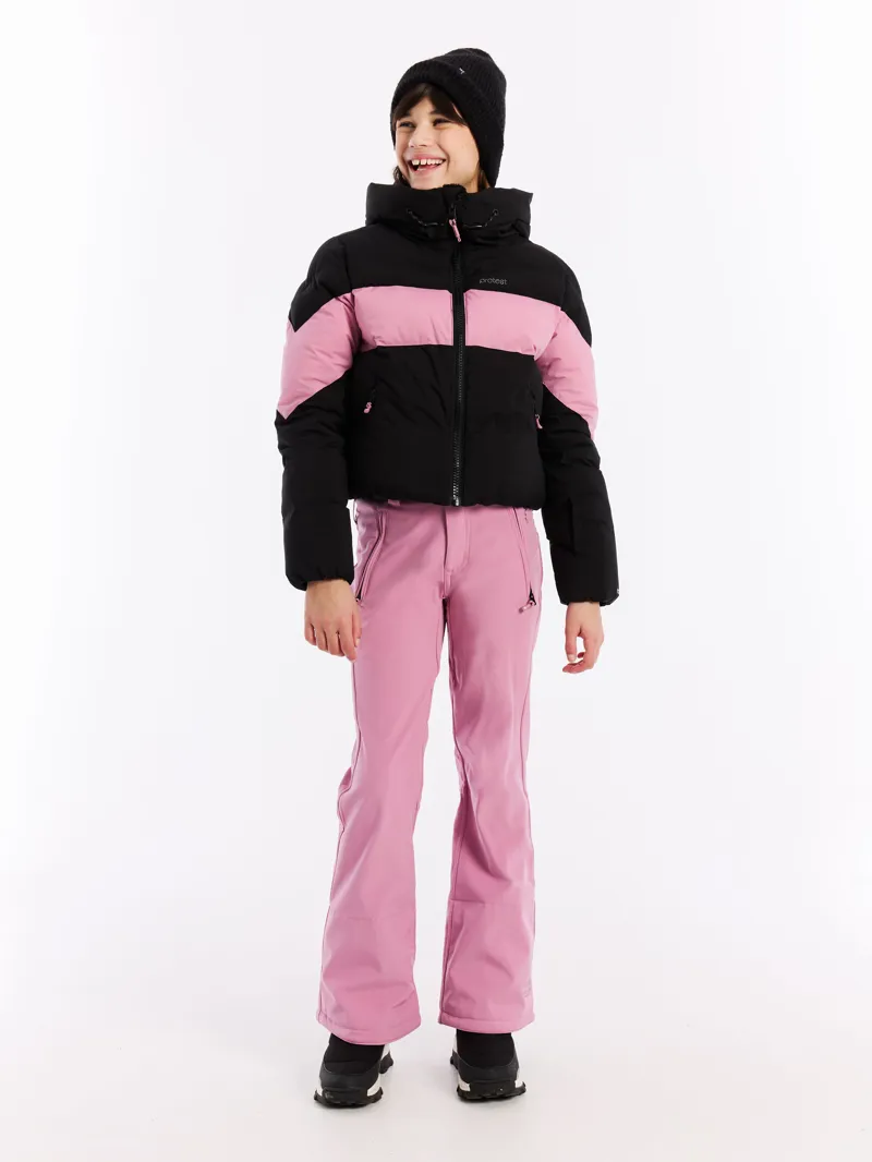 Protest Milla Junior Ski Jacket - Black Pink-1