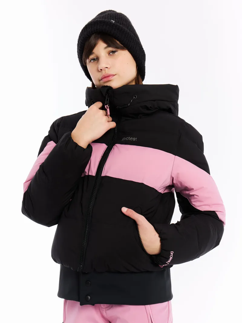 Protest Milla Junior Ski Jacket - Black Pink-3
