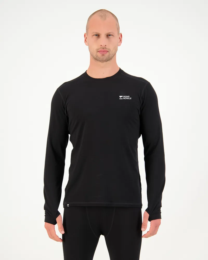 Mons Royale Cascade Mens Merino Baselayer - Black-2