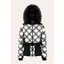 Poivre Blanc Plaid Print Womens Faux Fur Ski Jacket - Cross Black