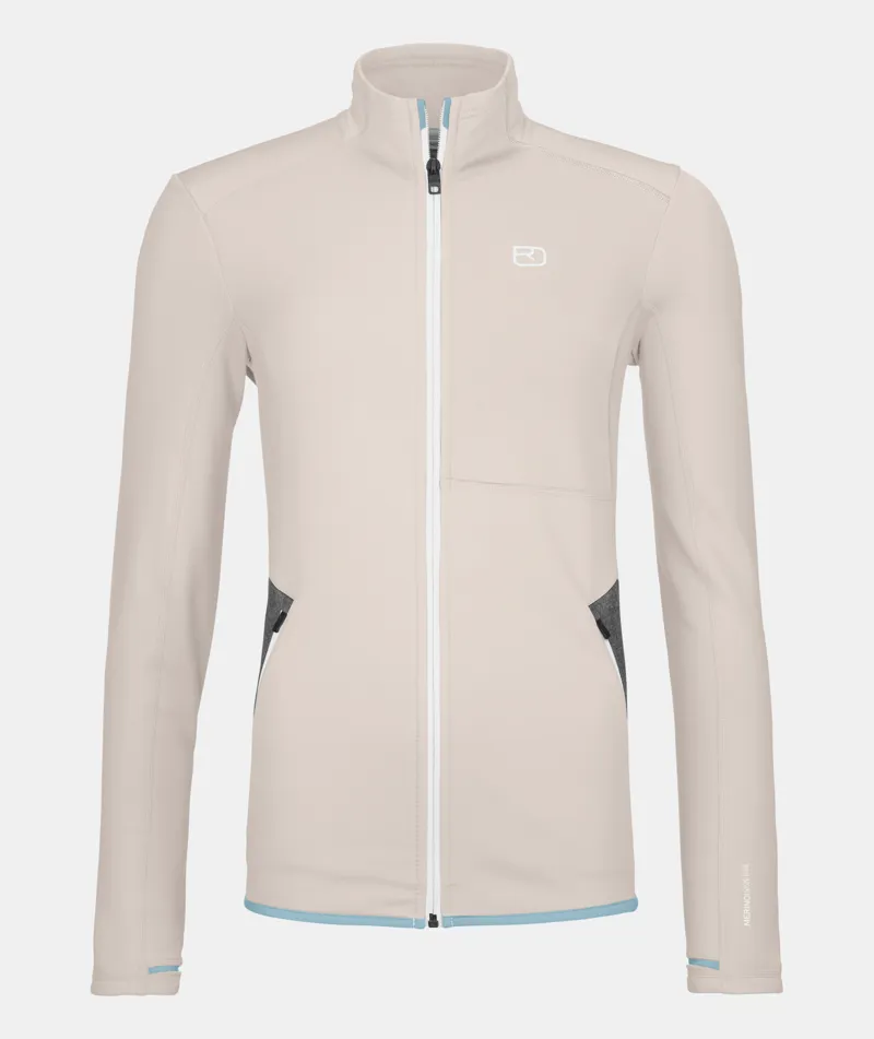 Ortovox Womens Merino Fleece Full Zip - Chalk White