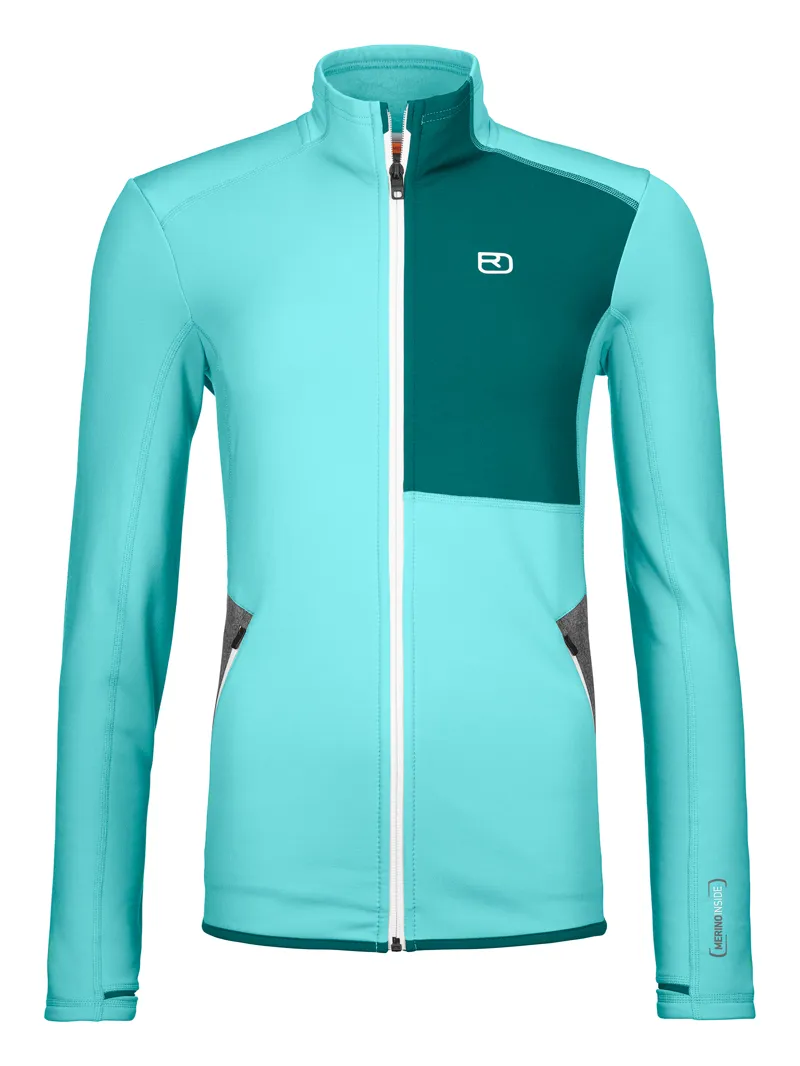 Ortovox Womens Merino Fleece Jacket - Ice Waterfall 