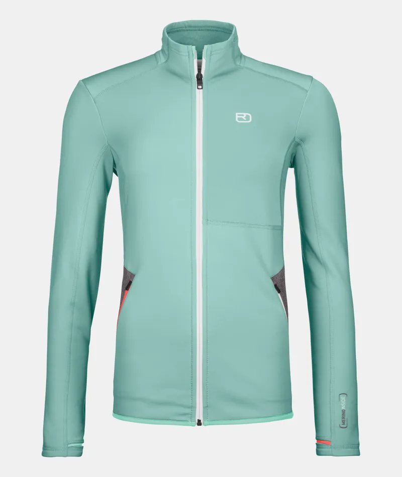 Ortovox Womens Merino Fleece Full Zip - Waterfall