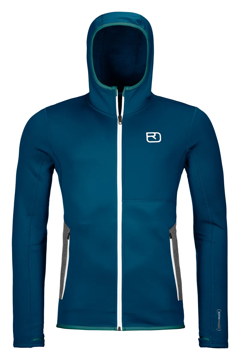 Ortovox Mens Merino Fleece Hoody - Petrol Blue