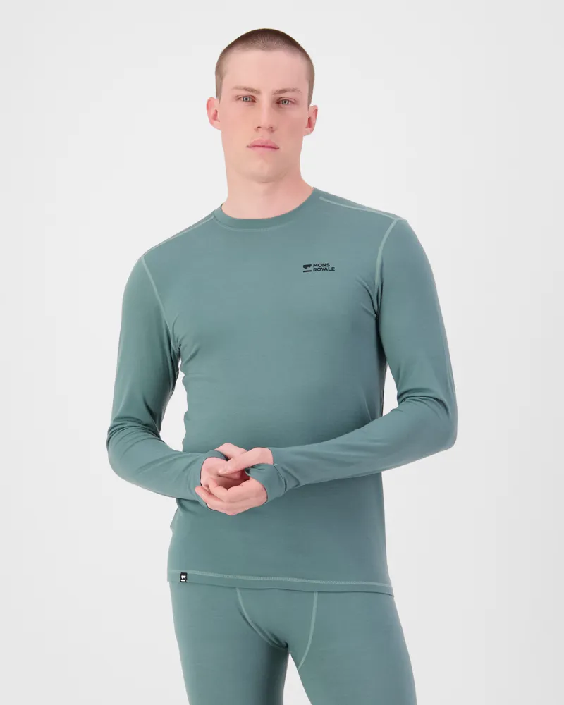 Mons Royale Cascade Mens Merino Baselayer - Sage Green-2