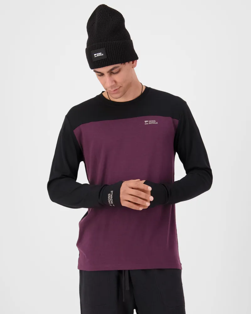 Mons Royale Yotei Merino Mens Top - Fig Black-1