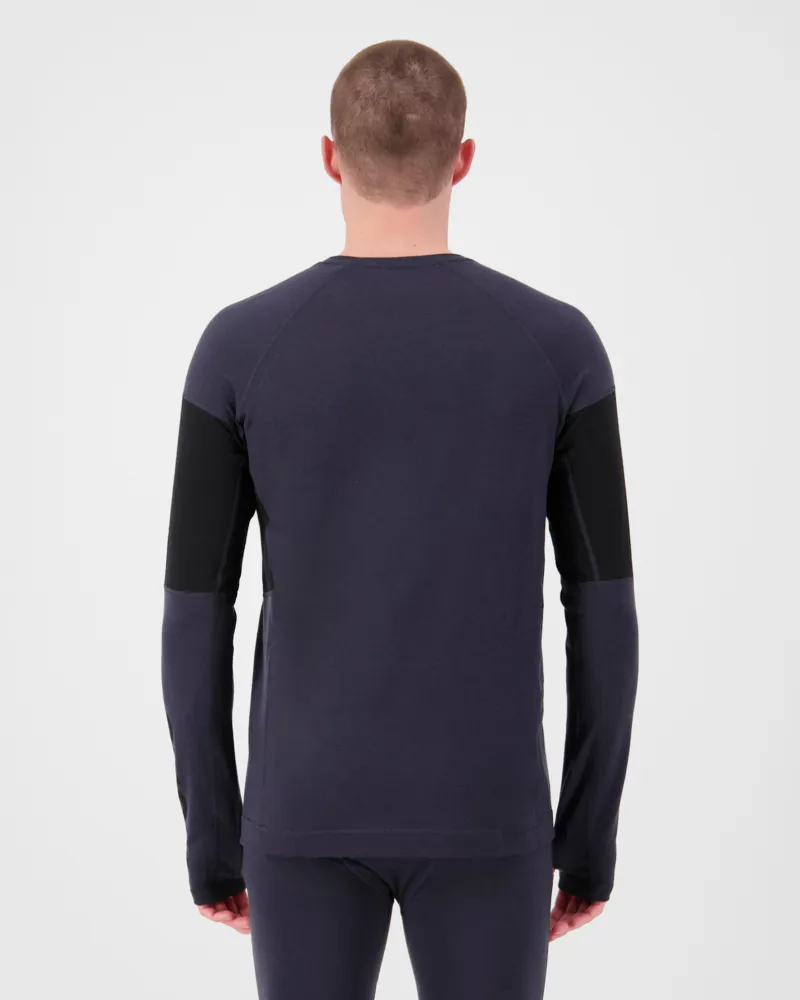 Mons Royale Olympus LS Mens Baselayer Top - 9 Iron Black-2