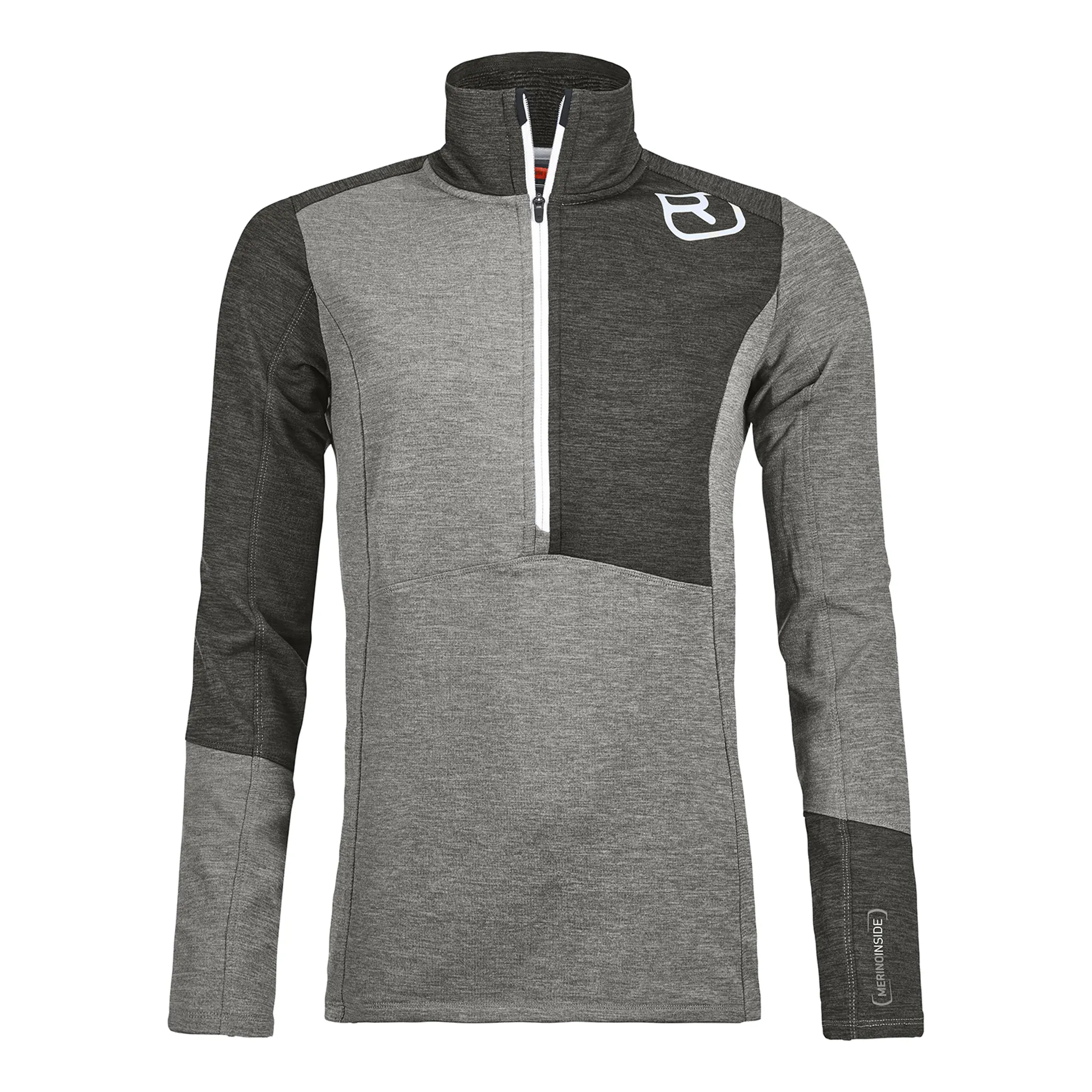 Ortovox Fleece Light Womens Zip Neck in Grey Blend The Ski Shop