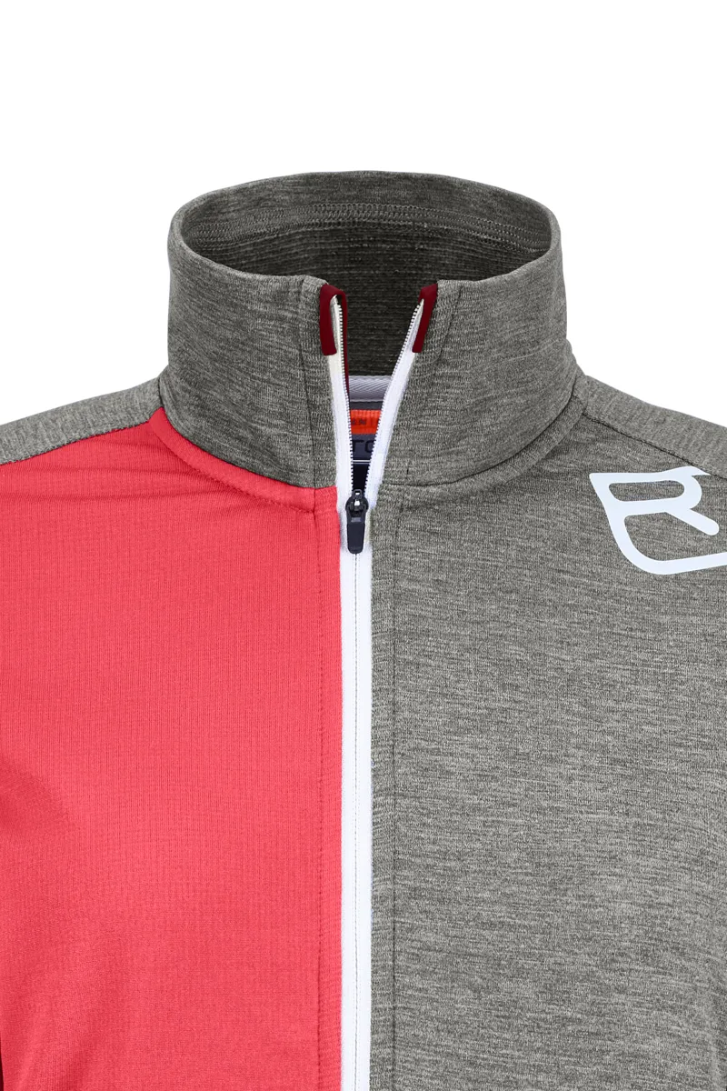 Ortovox Fleece Light Womens Zip Neck in Hot Coral-1